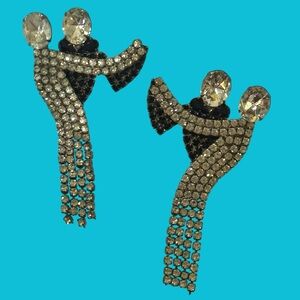 BUTLER AND WILSON Dancing Couple Rare‎ Pierced Earrings